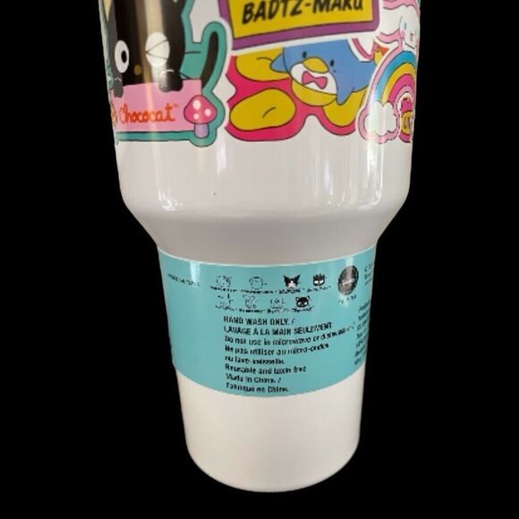Hello Kitty Sanrio 40oz Tumbler w/ Handle & Straw Sticker Collage Design - Picture 12 of 15